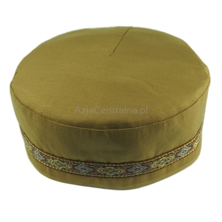 Krymka czapka męska mycka musztarda taśma ozdobna