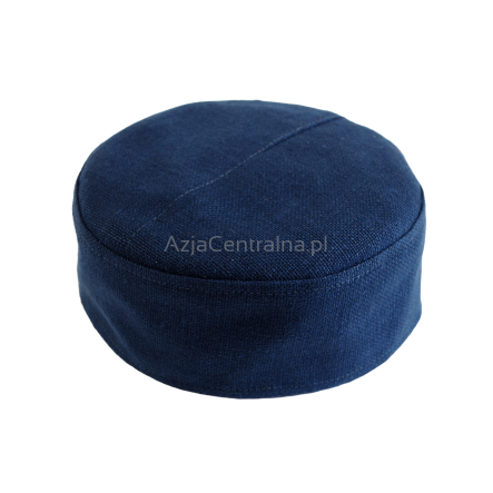 Męska czapka granatowa krymka klasyczna lniana