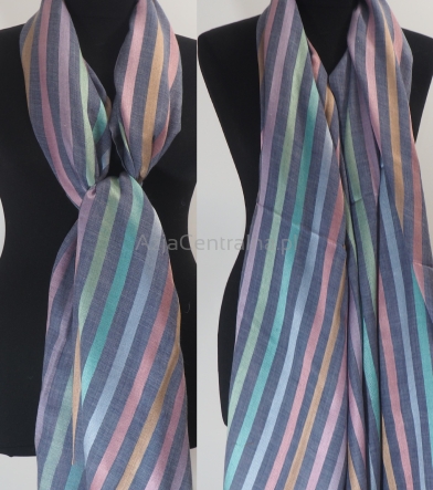 Męski damski dwustronny szal z wełny merynosów i jedwabiu