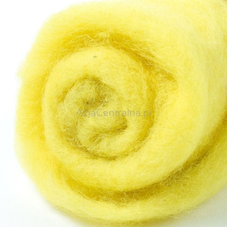 Wełna zgrzebna do filcowania KANARKOWY #206