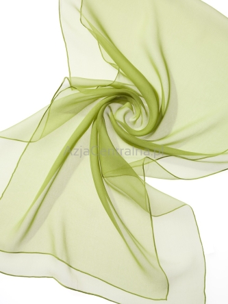 Szal jedwabny szyfon OLIWKA 180x55cm 100% jedwab