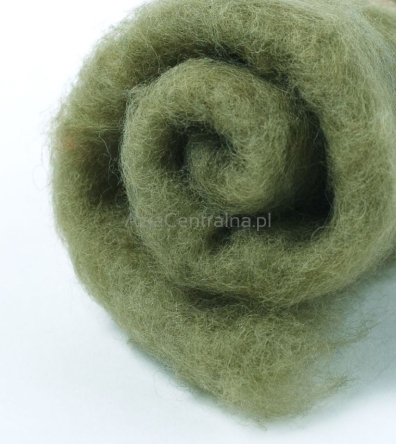 Wełna zgrzebna do filcowania w błamie Khaki #519