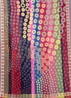 Damski szal wełniany dwustronny Kolorowy w kuleczki