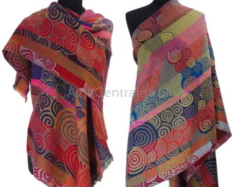 Damski szal z wełny merynosów kolorowy