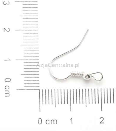 Bigle z kuleczką i sprężynką do kolczyków w kolorze srebrnym 10 szt.