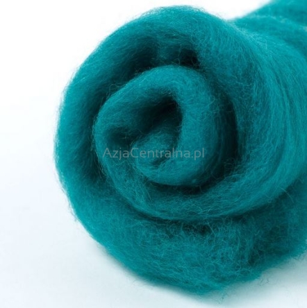 NEW! Wełna zgrzebna do filcowania TURKUS ZIELONY #503
