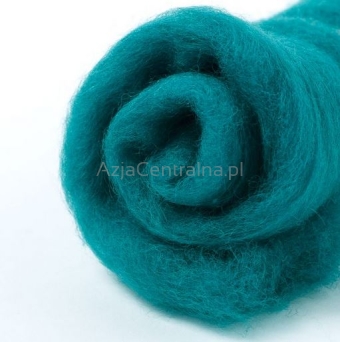 NEW! Wełna zgrzebna do filcowania TURKUS ZIELONY #503