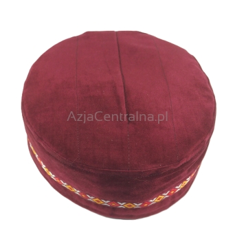 Krymka czapka męska zamszowa bordowa (60cm)