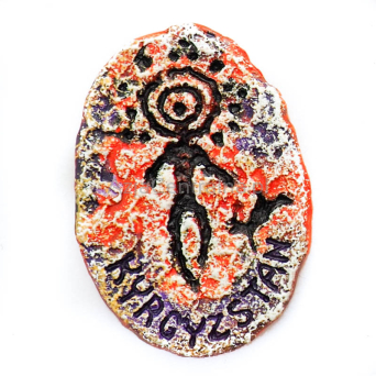 Magnes z rysunkiem naskalnym petroglifami z Kirgistanu