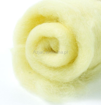 Wełna zgrzebna do filcowania w błamie JASNOŻÓŁTA #215