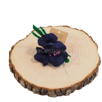 Damska broszka filcowa brosz kwiat granatowy