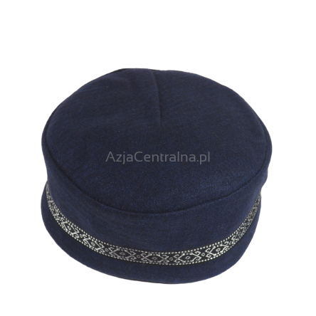 Męska czapka krymka wełniana granatowa