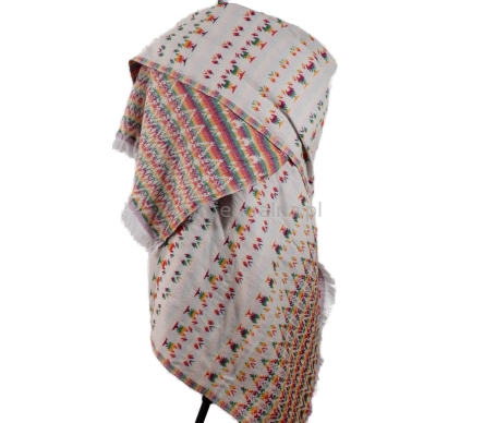 Gruby szal dwustronny w weły Jaka we wzory azteckie