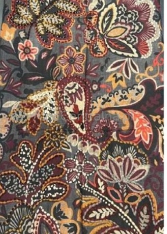 Damski szal wełniany merino wyszywany kwiecisty