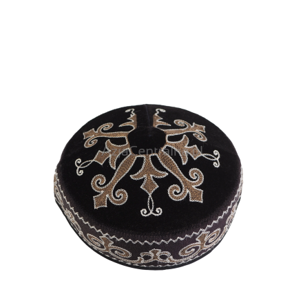 Czapka męska tubeteika BRĄZOWA haftowana (58cm)