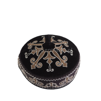 Czapka męska tubeteika BRĄZOWA haftowana (58cm)