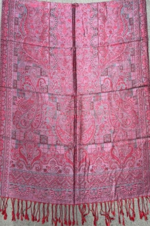 Damski dwustronny szal jedwabny wielokolorowy