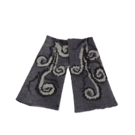 Damskie mitenki filcowe szare z wełny merino