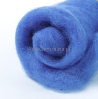 Wełna zgrzebna do filcowania NIEBIESKI #617