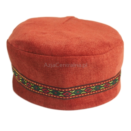 Krymka czapka męska mycka brązowa pomarańczowa (56cm)