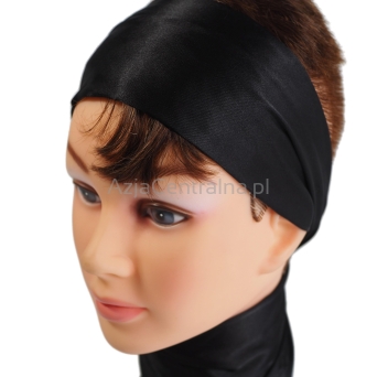 Satynowa damska paska do włosów CZARNA