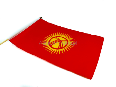 Flaga na patyku Kirgistanu Republika Kirgiska, maps of Kyrgyzstan Kyrgyz Republic AzjaCentralna.pl- 