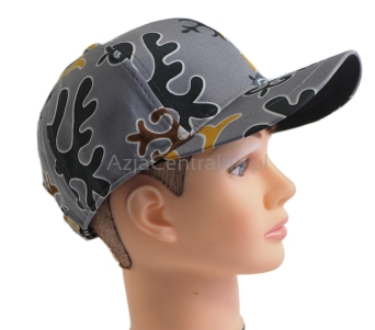 Męska damaska czapka bejsbolówka Etniczna Szara