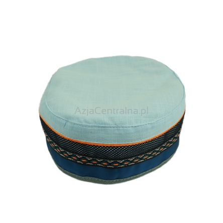 Letnia czapka męska krymka lniana ETNO BOHO (56-61cm)