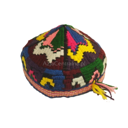 Uzbecka czapka męska damska krymka tkany haft Vintage (54cm)