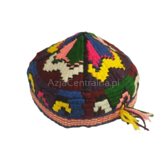 Uzbecka czapka męska damska krymka tkany haft Vintage (54cm)