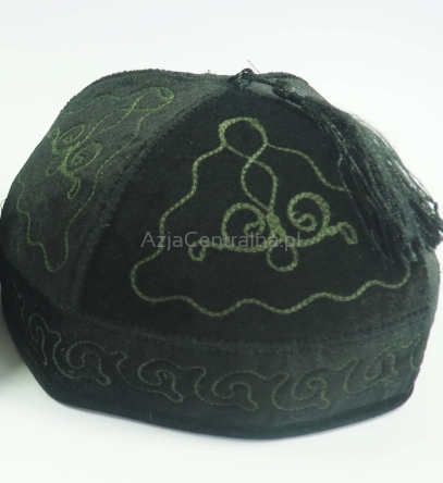 Krymka czapka męska czarna haftowana (55cm)