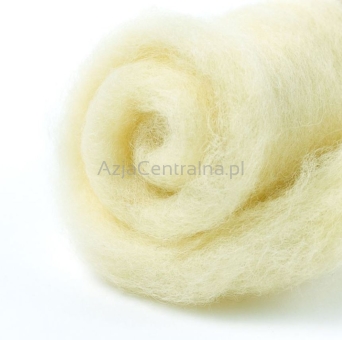 Wełna zgrzebna w błamie filcowania KREMOWY ŻÓŁTY #216