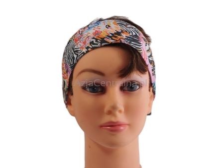 Kolorowa opaska na włosy damska