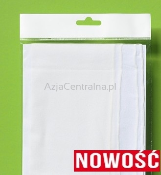 Duży damski szal jedwabny 100% szyfonowy Biały Naturalny 230x52cm