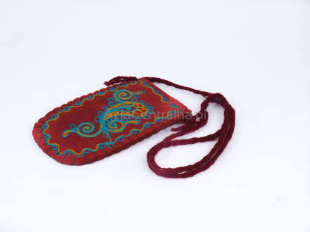 Etui z wełny merino haftowane Terra