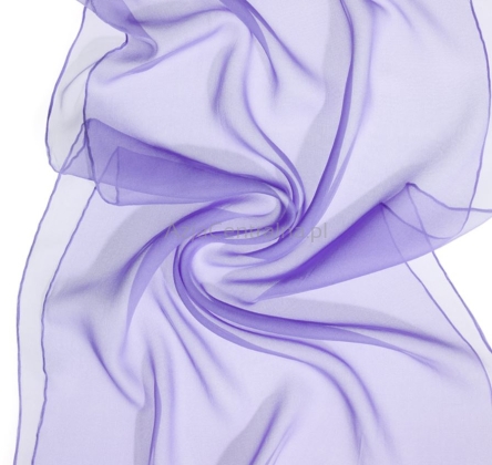 Szal jedwabny szyfon LILIOWY 180x55cm 100% jedwab