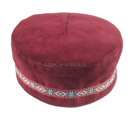 Krymka czapka męska zamszowa bordowa (59cm)