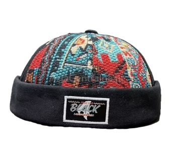 Dokerka czapka męska CZARNA ETNICZNA 56-62cm