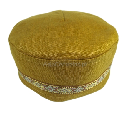 Krymka klasyczna lniana musztardowa