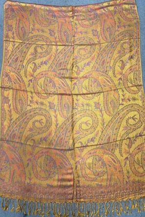 Damski dwustronny szal jedwabny jesienny wielokolorowy