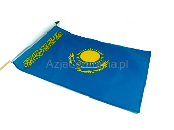 Flaga Kazachstanu na patyku