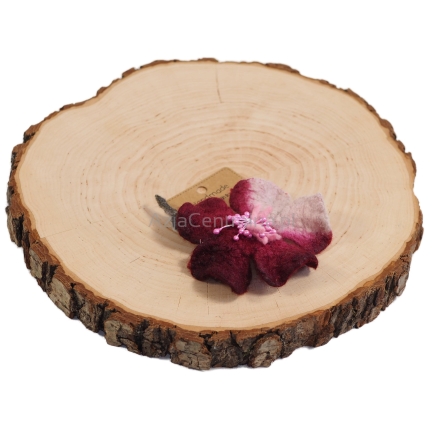 Broszka filcowa kwiat Bordowy