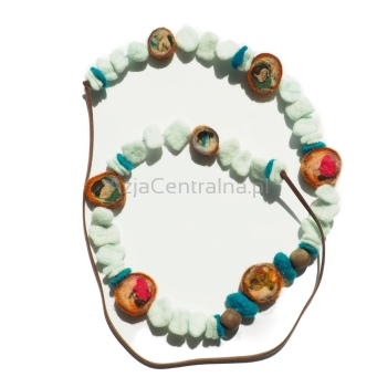 Damskie korale naszyjnik filcowy z wełny merino