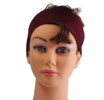 Jedwabna letnia opaska na włosy BORDOWA