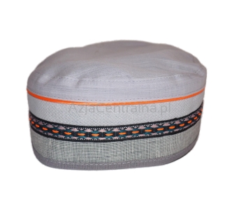 Letnia męska damska czapka krymka lniana jasnoszara (56-61cm)