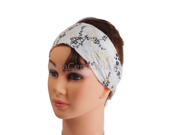 Bawełniana haftowana opaska na włosy damska na lato