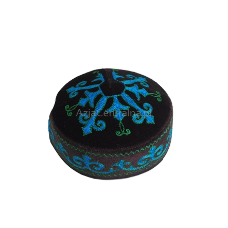 Czapka męska tubeteika CIEMNY BRĄZ haftowana (58,59cm)