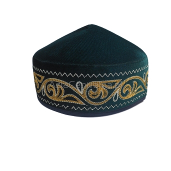 Krymka czapka męska kazachska aksamitna etno boho (58, 59cm)